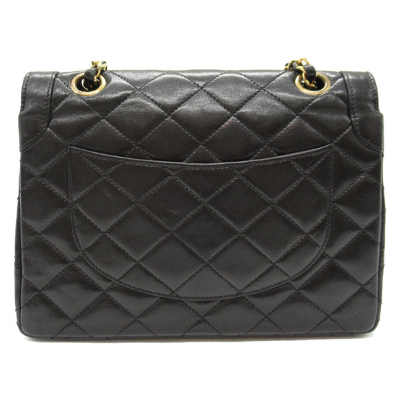Chanel Shoulder Lambskin Bag Black Paris Matelasse Chain - Picture 1 of 10